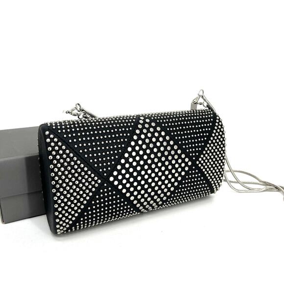 Vince Camuto Clutch Crossbody Solan Minaudiere Chain Studded Holiday Party NWT - Picture 1 of 11